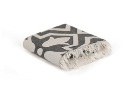 Mijölnir Lalezar Toalla de Playa Fouta Negro y Beige
